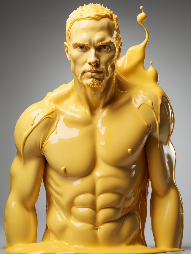 a person made of butter, melted, everything butter color