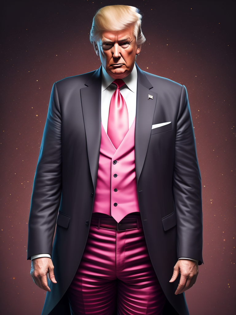 Donald trump in a pink suit