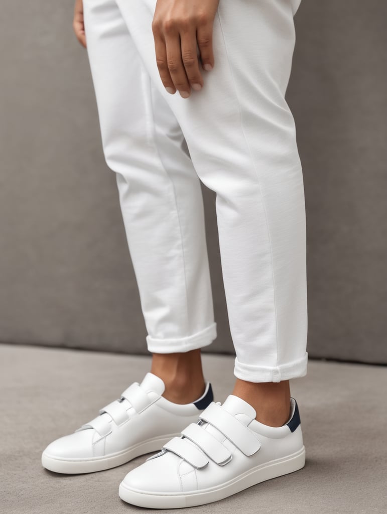white shoes with velcro casual style