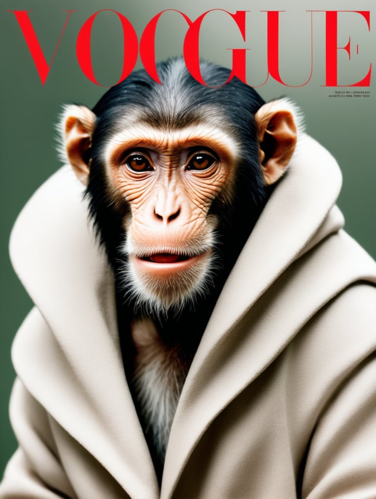 A monkey on the cover of vogue