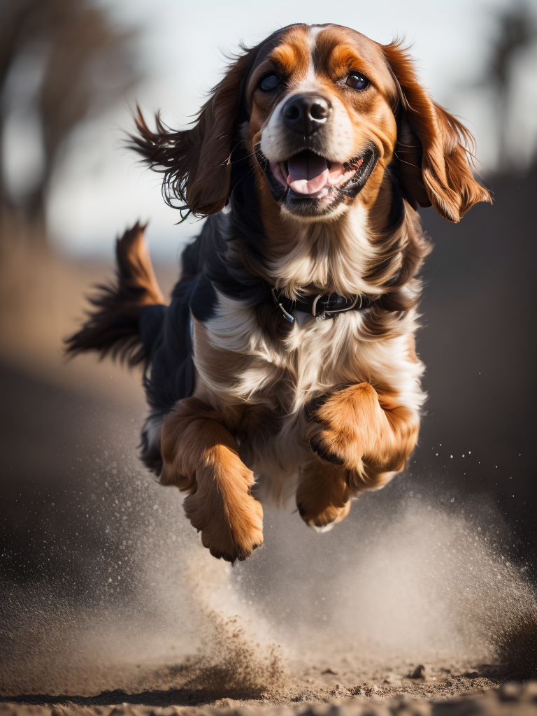 Cocker Spaniel(((smiling))) (((jumping))) see front camera, photo fron a withe background. (((smiling))) (((jumping)))