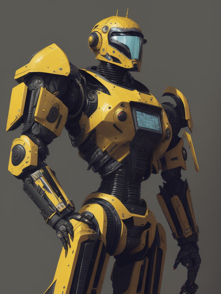 This vibrant artwork by George Wilson is an imaginative illustration of a robot in pulp-style armor.