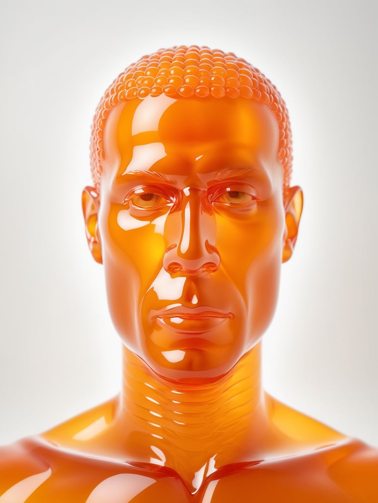 Premium Free ai Images | portrait of translucent orange man made from ...