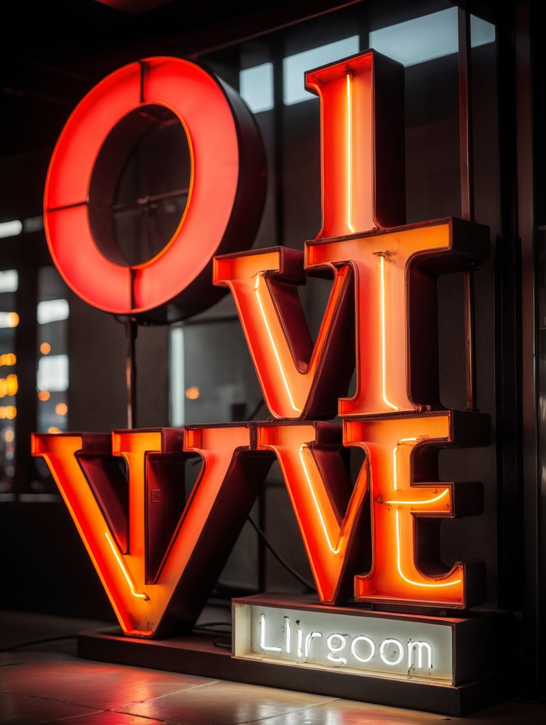 love neon sign, red color, neon