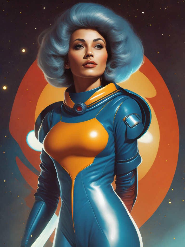 Portrait of a retro scifi space woman, by john willie