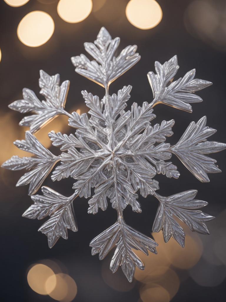 highly detailed macro snowflake