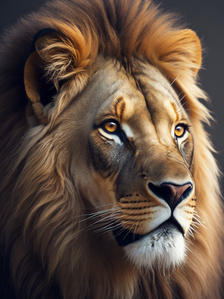 eye catching art unique colours and featuring a lion