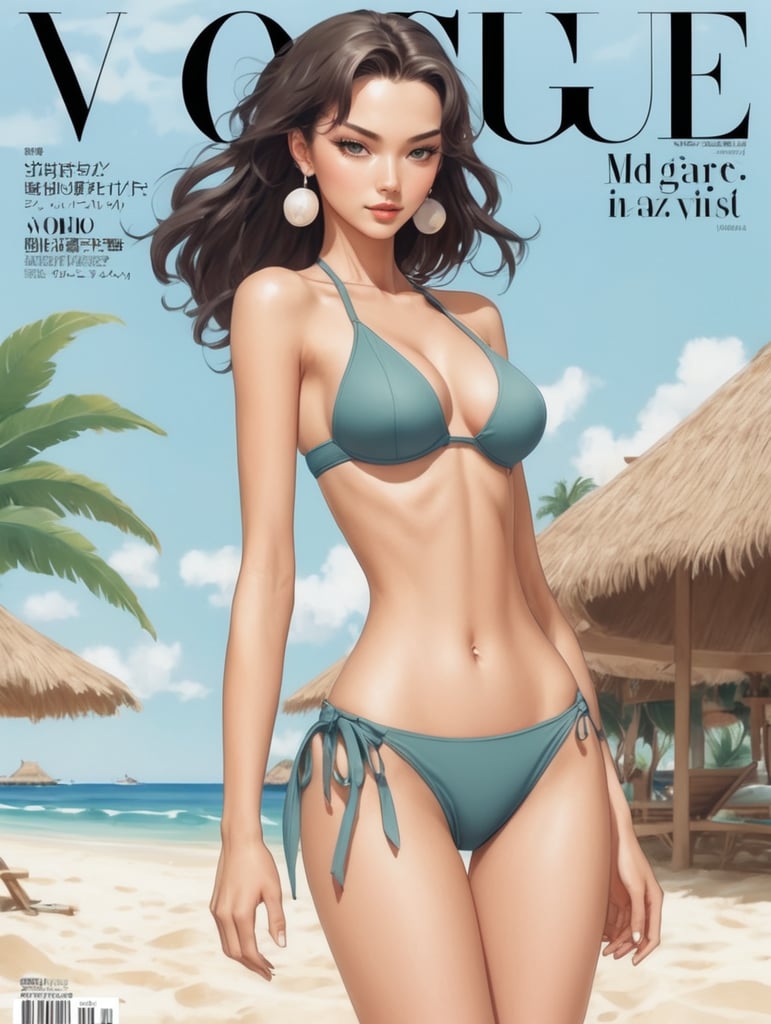 обложка журнала vogue девочка в бикини аниме