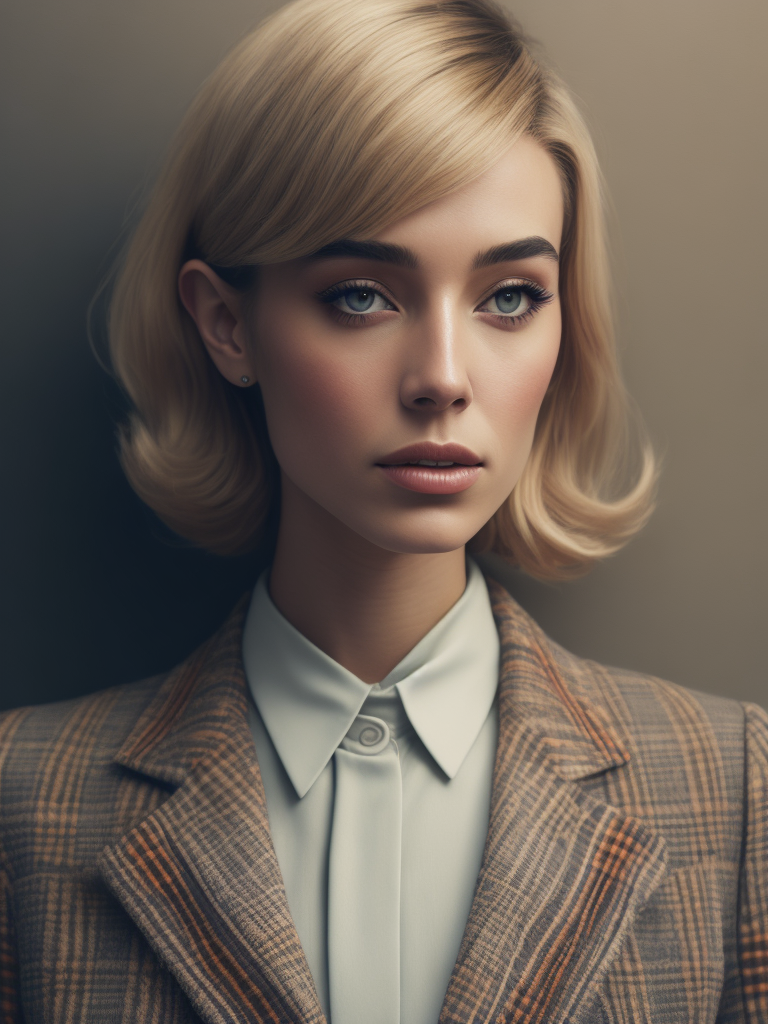 Portrait of slim and skinny twenty years old girl, realistic and detailed folds of clothes, 1960 years, sixties, light and pastel colours, HD, high resolution photo, kodak film colour, 50mm lens, fujifilm, sharp focus