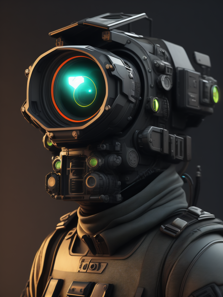 night vision device, military device, hard surface, SciFi.