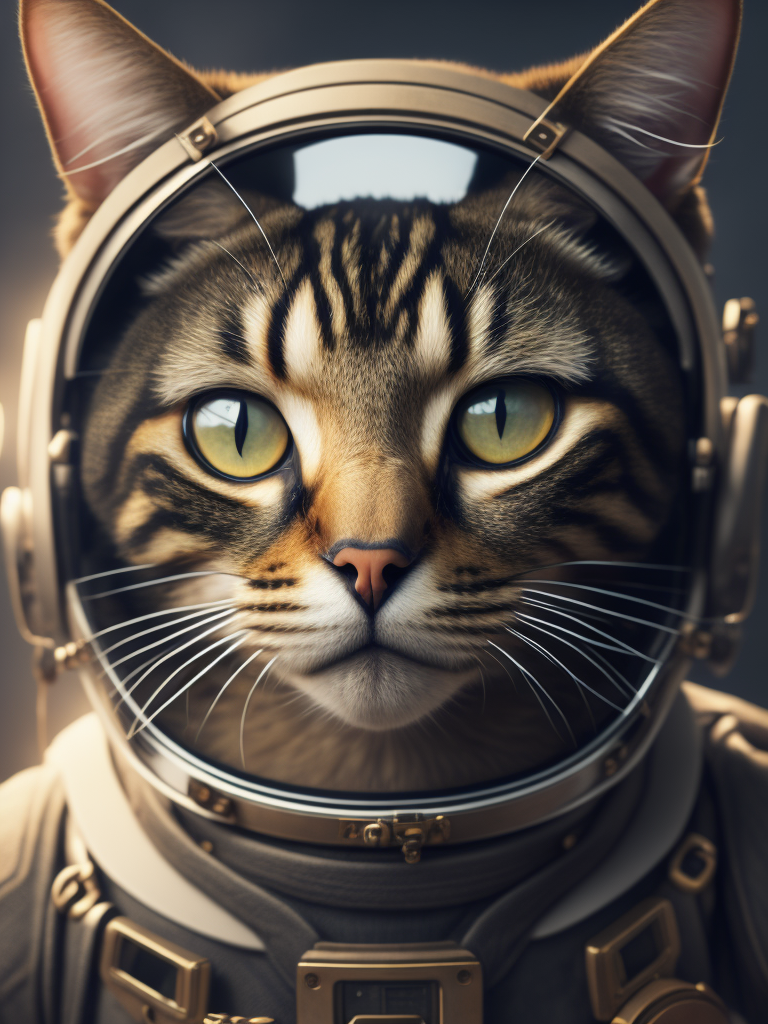 a tabby cat an astronaut