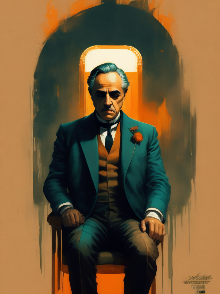 The Godfather movie poster made by Studio Ghibli