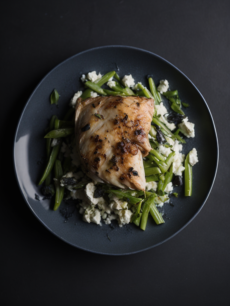 Chicken and Goat Cheese dish, photo, top view