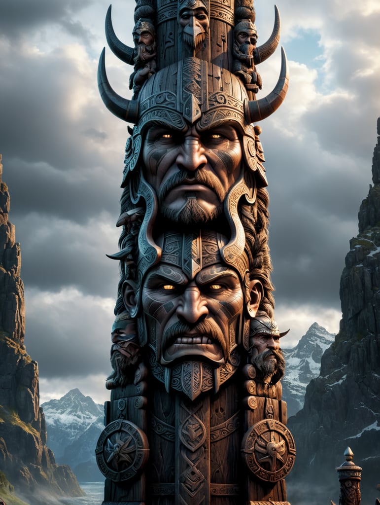 viking totem pole