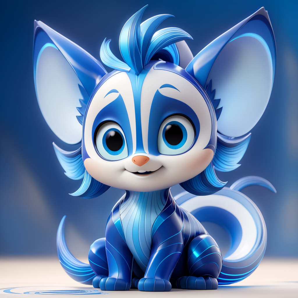 blue highlights shimmer in abstract lines high detailing