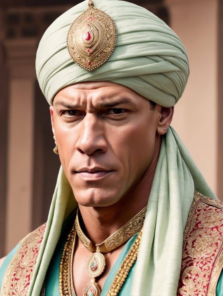 John Cena with Indian outfit and turban