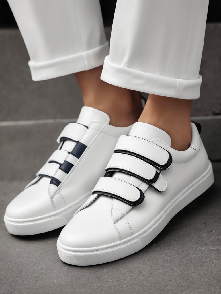 white shoes with velcro casual style