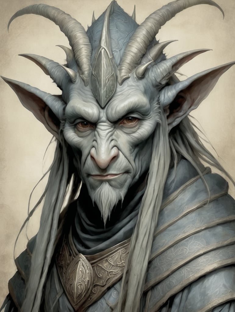 harengon character in the style of Brian Froud