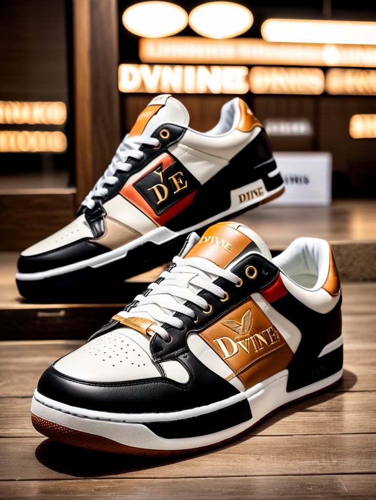 Designer sneakers with the word ‘divine’ clearly inscribed