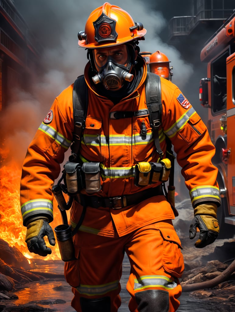 firefighter orange clothes