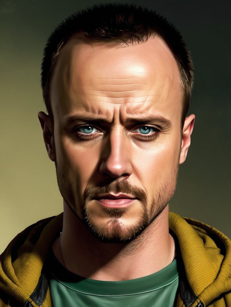 Jessie pinkman from breaking bad Realistic pic for phone for wallpaper softness and gentleness. Great accuracy and realism. slight smile, Somber mood, moody lighting, studio setting, quizzical personality, muted color