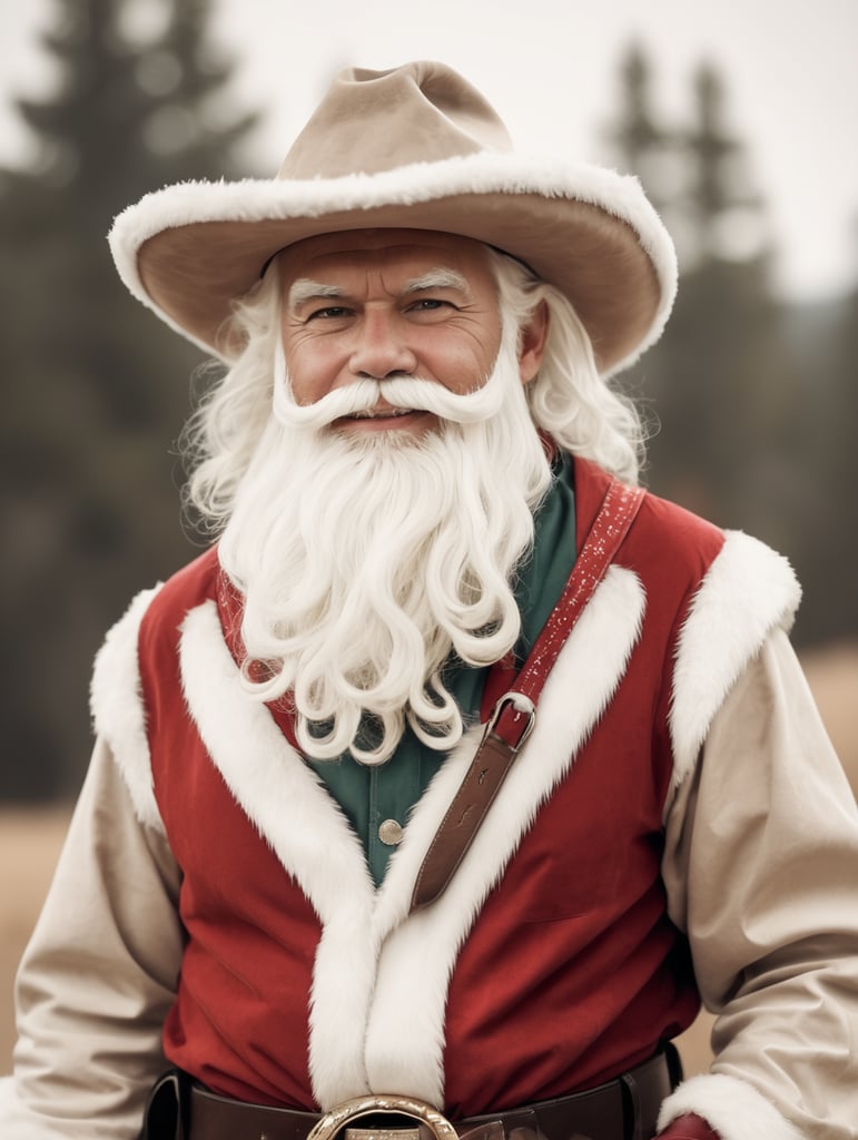 cowboy dressed as santa