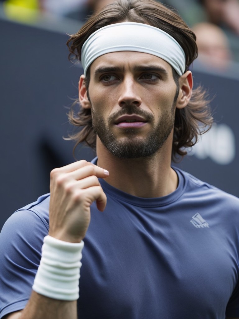 a man tennis player, wearing blue t-shirt, wimbledon