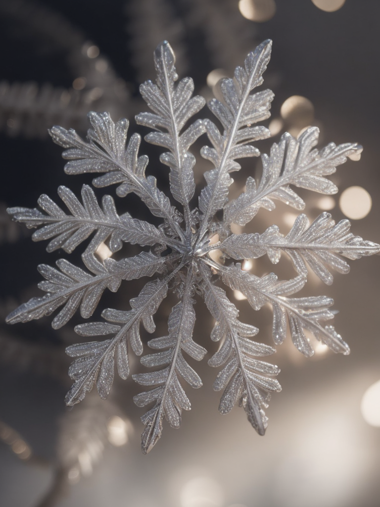 highly detailed macro snowflake