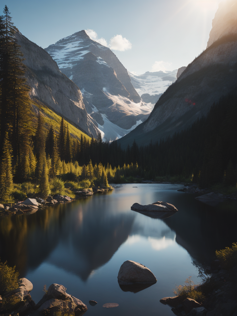 british columbia, surrounded by mountains and nature, beautiful lakes and rivers, northern lights, volumetric lighting, photorealistic, insanely detailed and intricate, canadian rocky mountains, 8k ultra hd, matte painting, night time, Sweeper3D, Ultra realistic, (35mm style:1. 1), ((best quality)), ((masterpiece)), ((realistic)), radiant light rays, highres, highly detailed, concept art, Exaggeration, Aesthetic, magazine, Backlight, light color , heavenly, shadowy, Realism, octane render, unreal engine 5, Shaders, Denoise, De-Noise, Ambient Occlusion