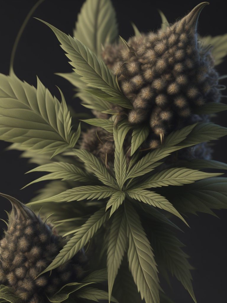 Highly detailed and beautiful cannabis flower