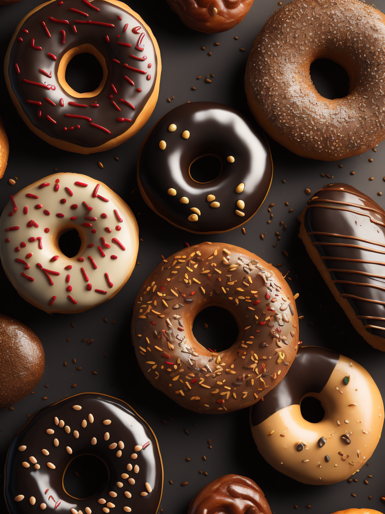 create doodle art of donuts in sketch