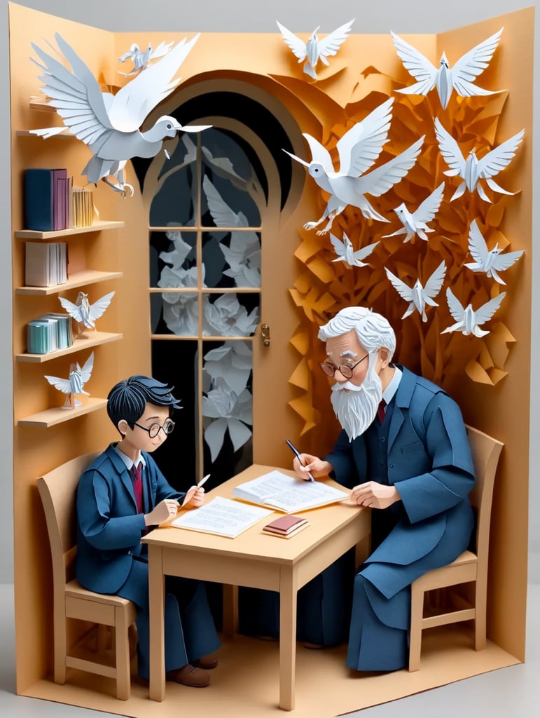 image of a student taking an exam online, with another person on video chat that is monitoring them to make sure they don't cheat