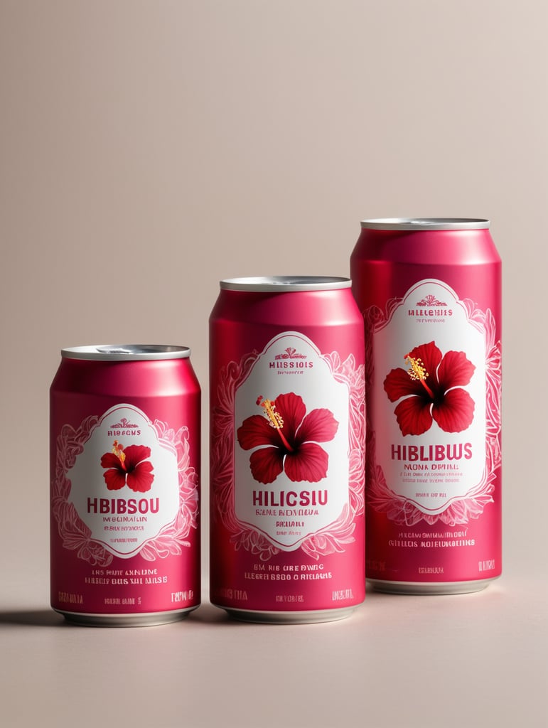 Premium Free ai Images | hibiscus chilled drink packed in cans and ...