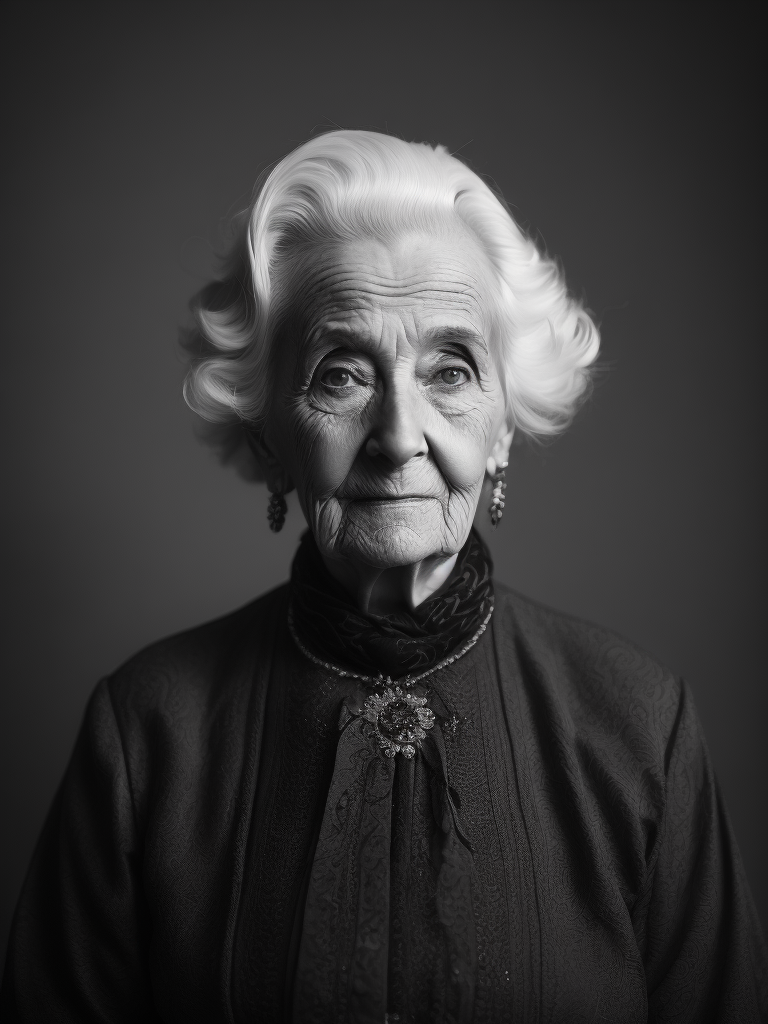 Portrait of an elderly woman in a black dress, Photography, Portrait, B , France, style of Eugène Atget