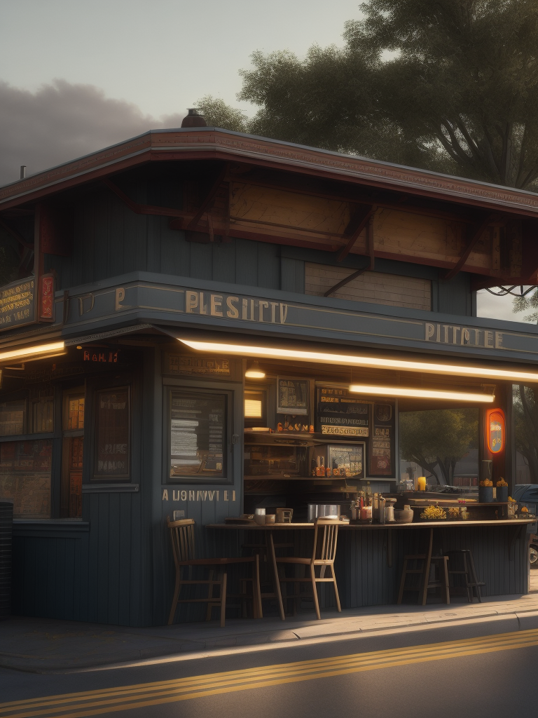 Small roadside diner quaint americana