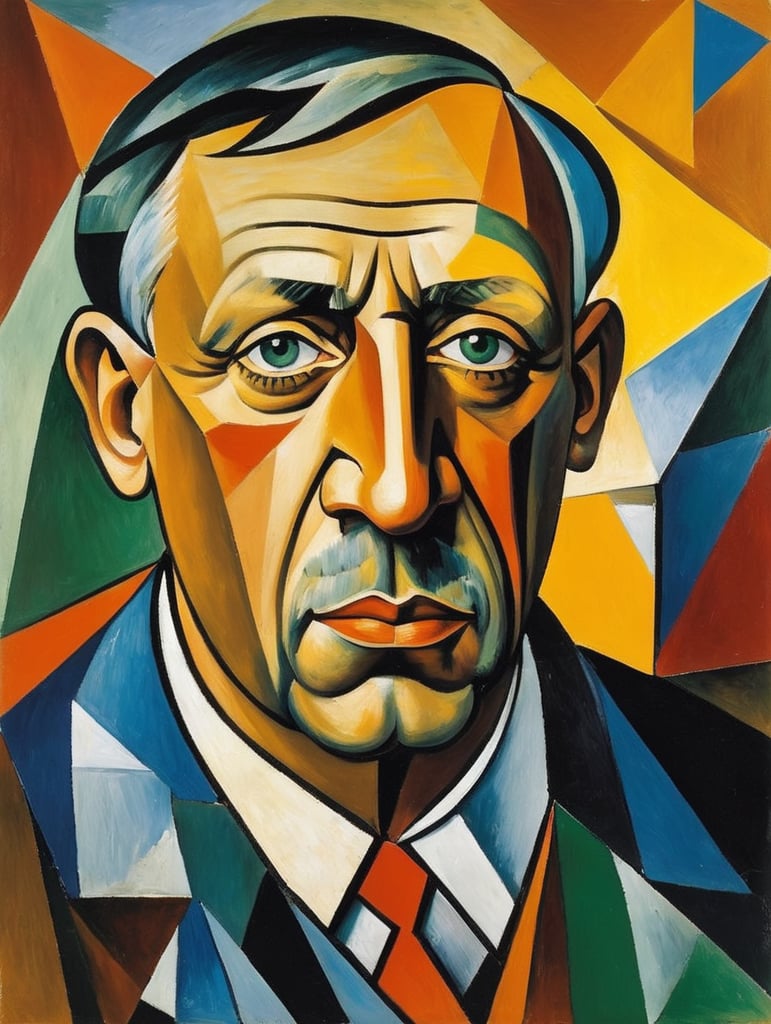 self-portrait pf Pablo Picasso, Cubism