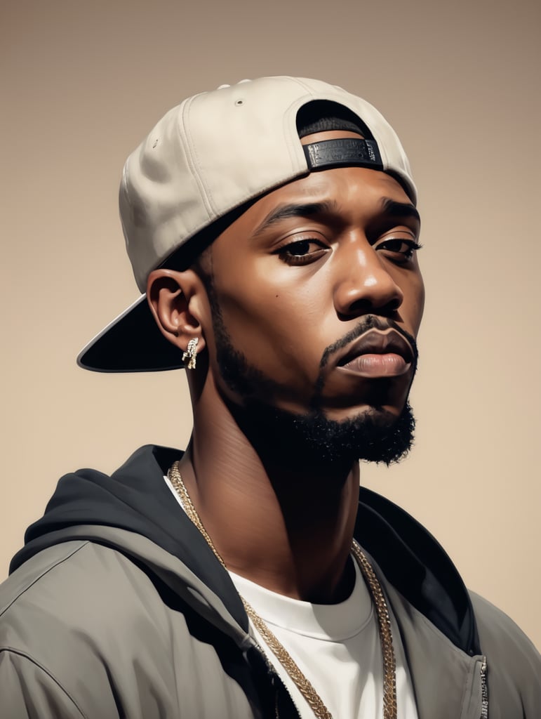 Premium Free ai Images | geef een portret van een rapper