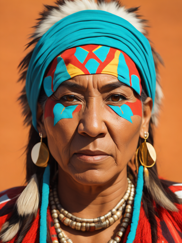 native american woman 40 years old in national dress