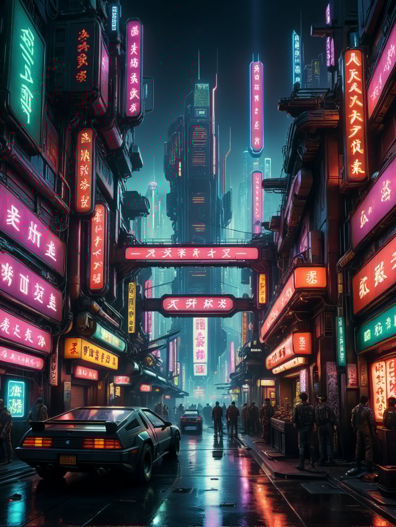 sci texture in the cyberpunk 1986 movie world, 8k, Akira ,blade runner , neon lights , clean design , perfect illustration , high detail by Katsuhiro Ôtomo