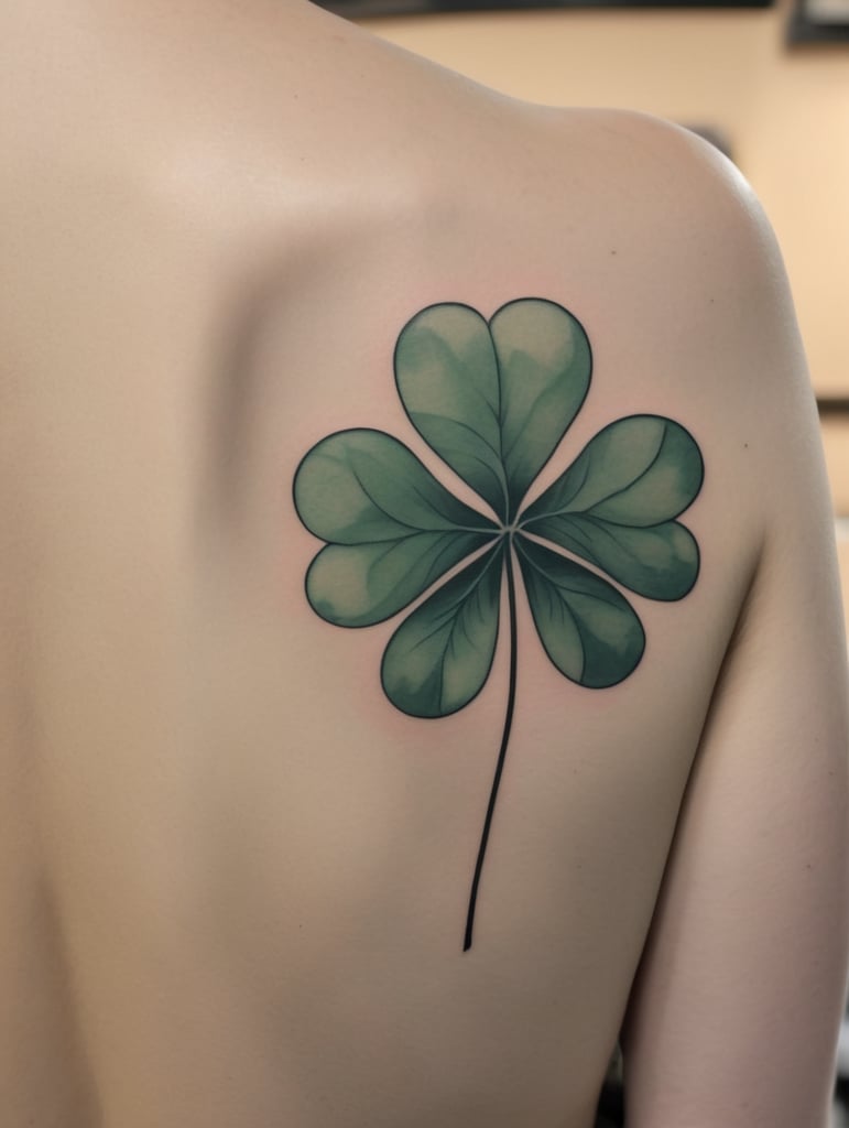 Outline of a clover tattoo