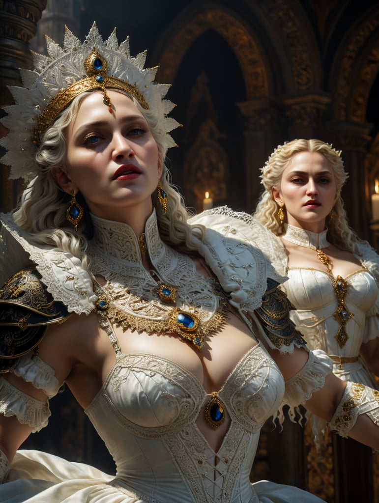 Madonna in white drees renaissanse