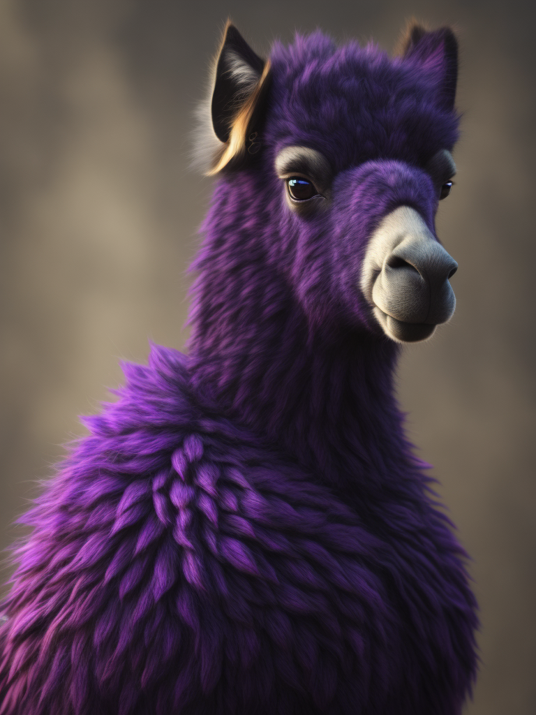 Knitted violet lama