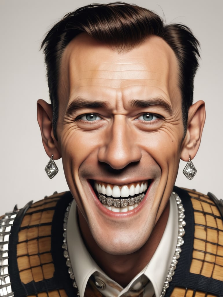 Woody with diamond grills on his teeth