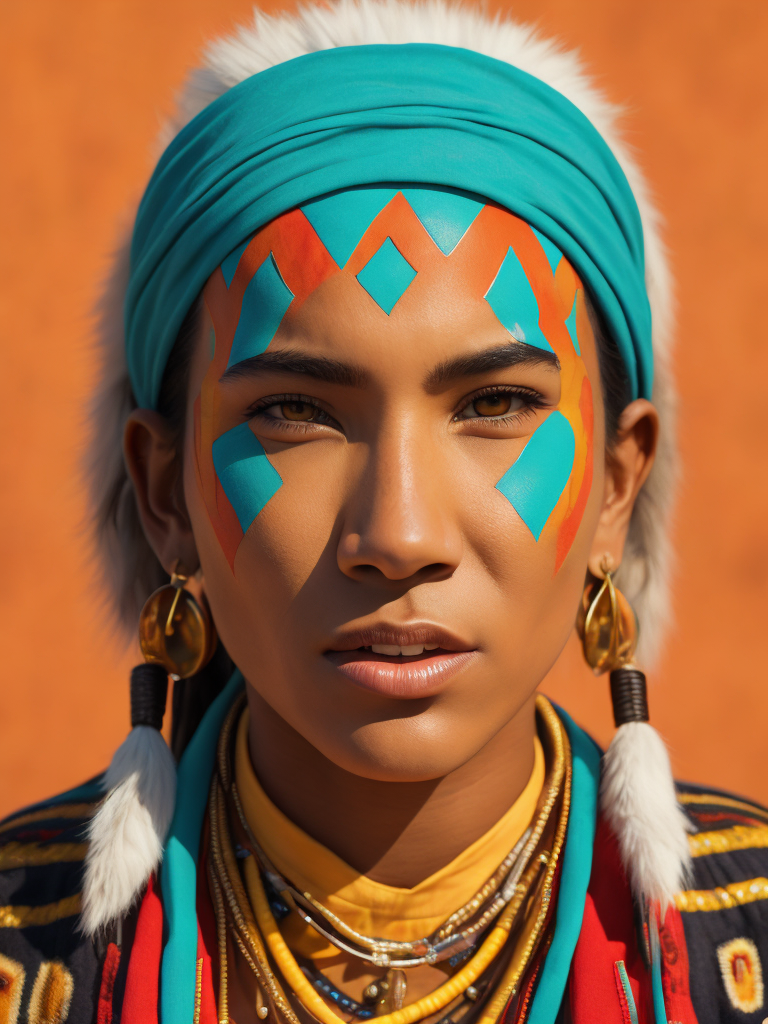 native american woman 16 years old in national dress