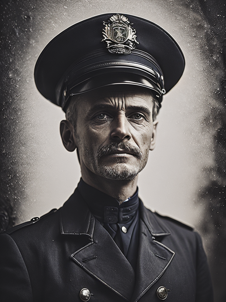 a wet plate photograph of a old Titanic captain