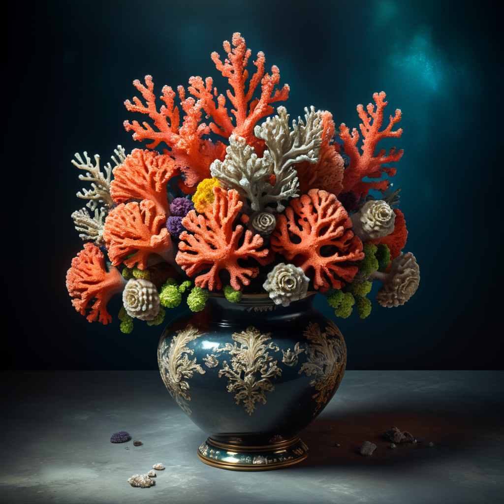 a bouquet of beautiful corals in a vase