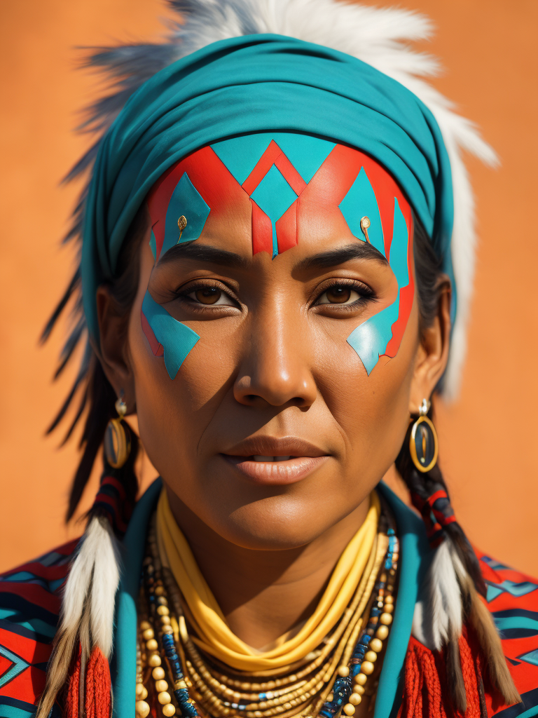 native american woman 30 years old in national dress