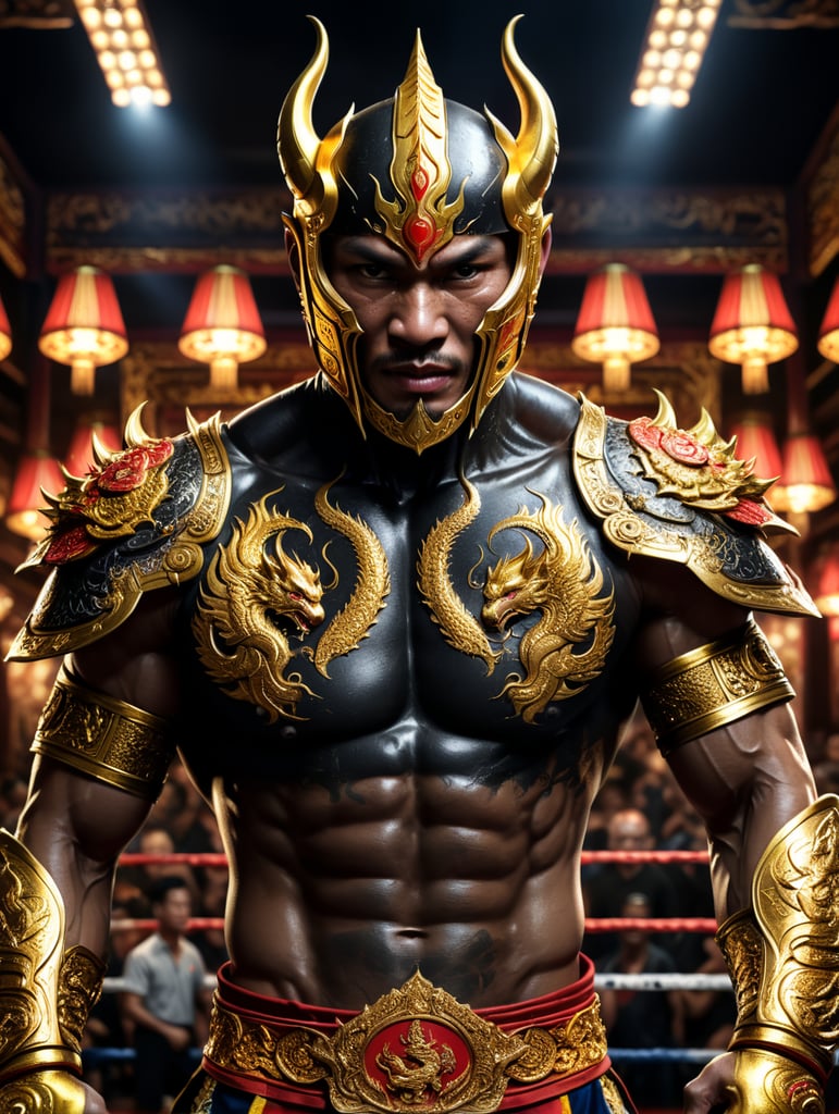 дизайн одежды для клуба тайского бокса "золотой дракон"