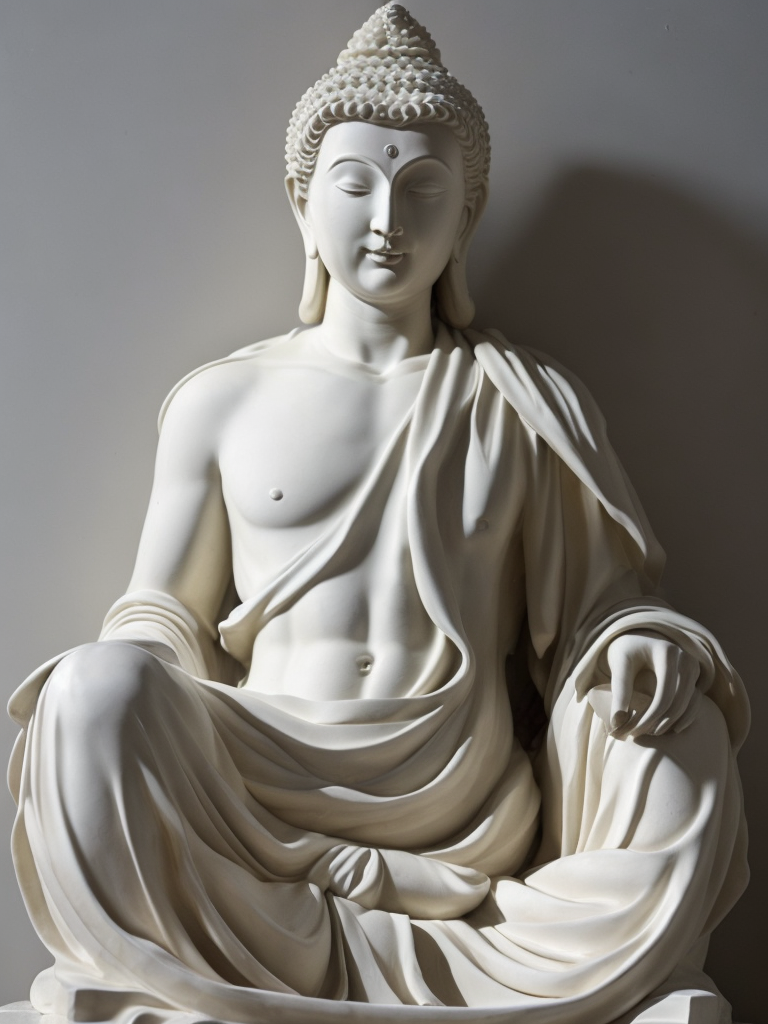 Sculpture of buddha, Marble, Painting, Baroque, Italy, style of Gian Lorenzo Bernini