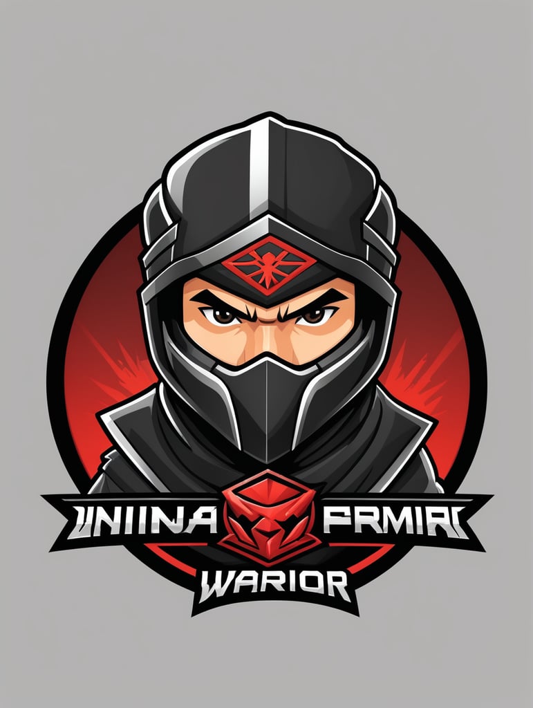 Ninja warrior mascot logo, black background, e-gaming, Gaming Logo, illustration, vector image